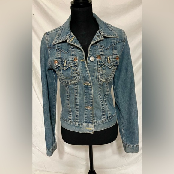 True Religion Vintage M denim jacket. 🔥‼️ - Picture 2 of 6